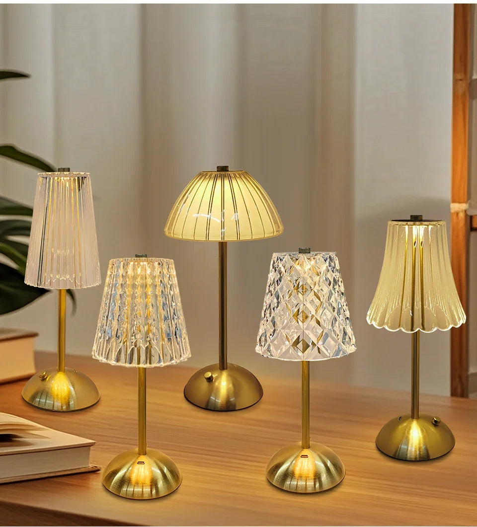 Éclat Cristal - Lampe de Table Luxueuse Sans Fil