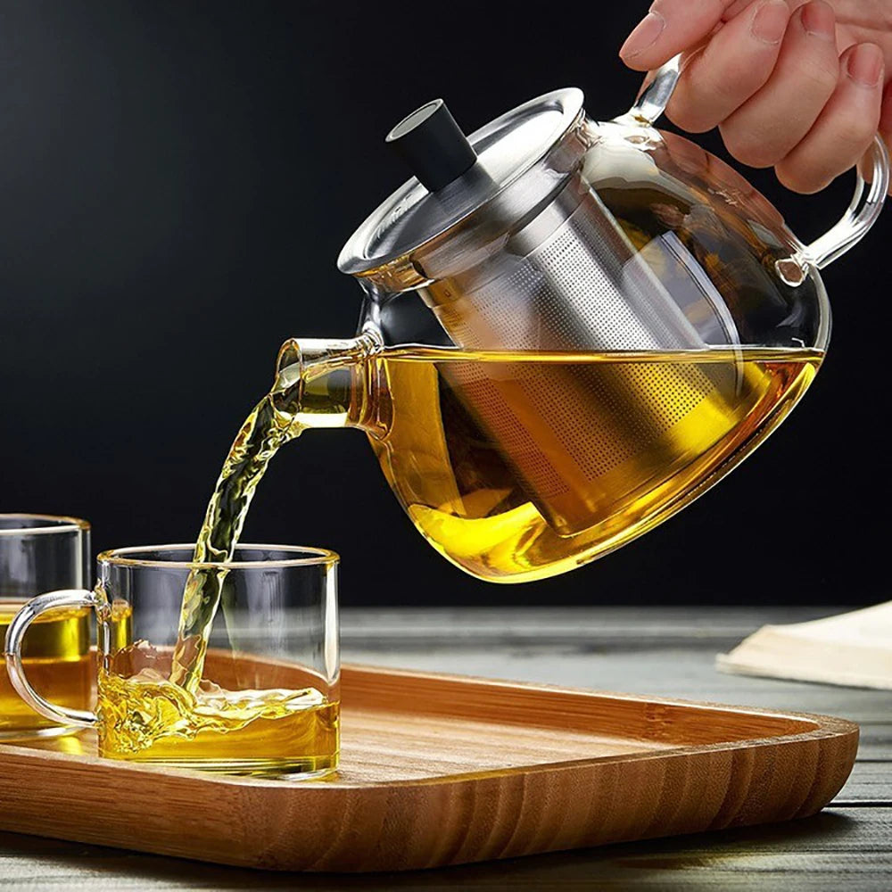 ZenBloom™ – Théière en Verre Borosilicate avec Infuseur Séparé (800ML / 1500ML)