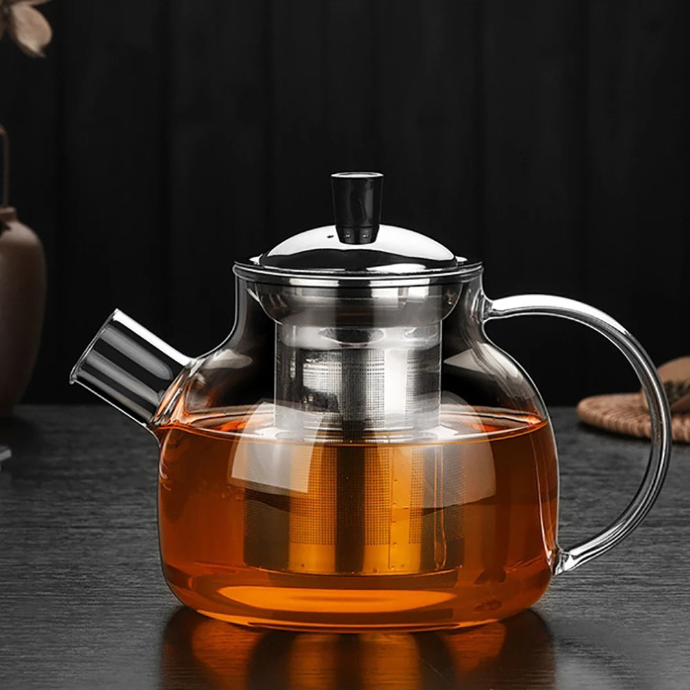 ZenBloom™ – Théière en Verre Borosilicate avec Infuseur Séparé (800ML / 1500ML)