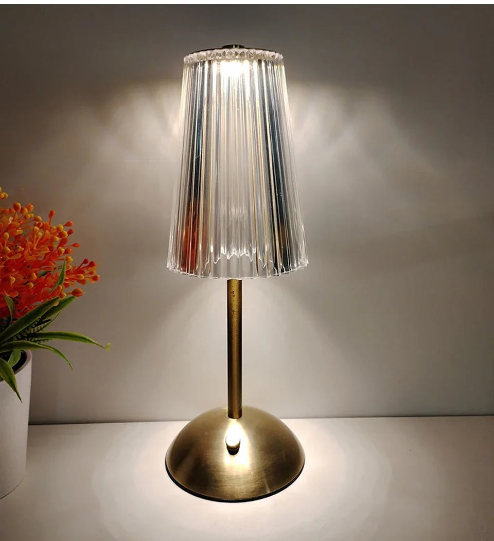 Éclat Cristal - Lampe de Table Luxueuse Sans Fil
