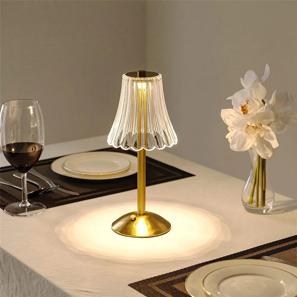 Éclat Cristal - Lampe de Table Luxueuse Sans Fil