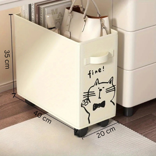 RollBox™ – Panier de Rangement Pliant à Roulettes 40cm