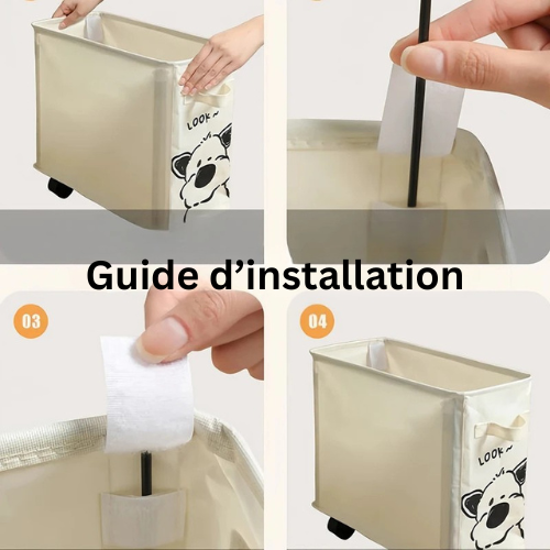 RollBox™ – Panier de Rangement Pliant à Roulettes 40cm