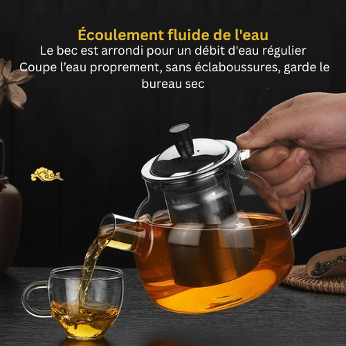 ZenBloom™ – Théière en Verre Borosilicate avec Infuseur Séparé (800ML / 1500ML)