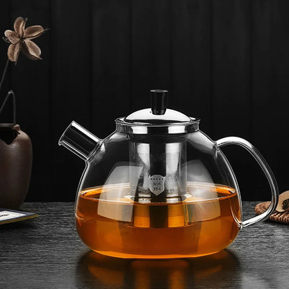 ZenBloom™ – Théière en Verre Borosilicate avec Infuseur Séparé (800ML / 1500ML)