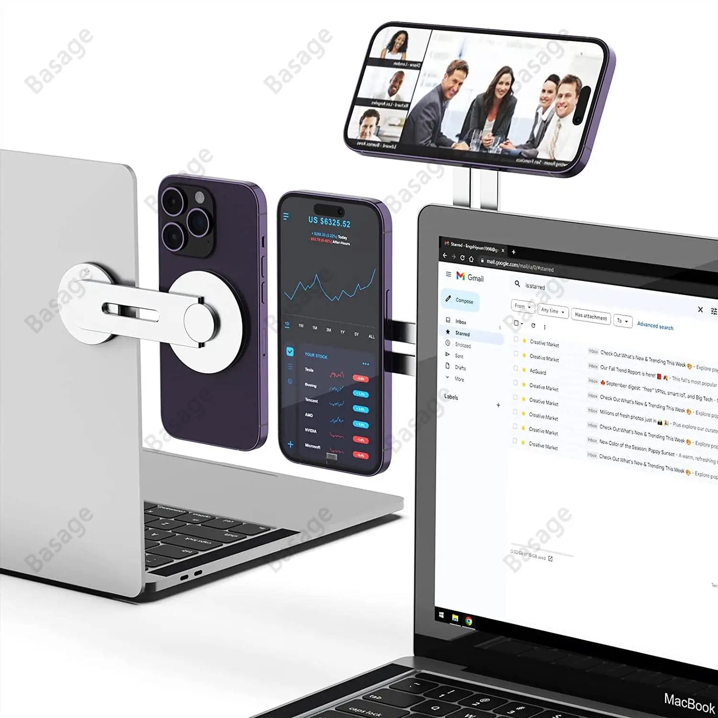 FlexMount – Support Magnétique Premium pour Ordinateur Portable & iPhone